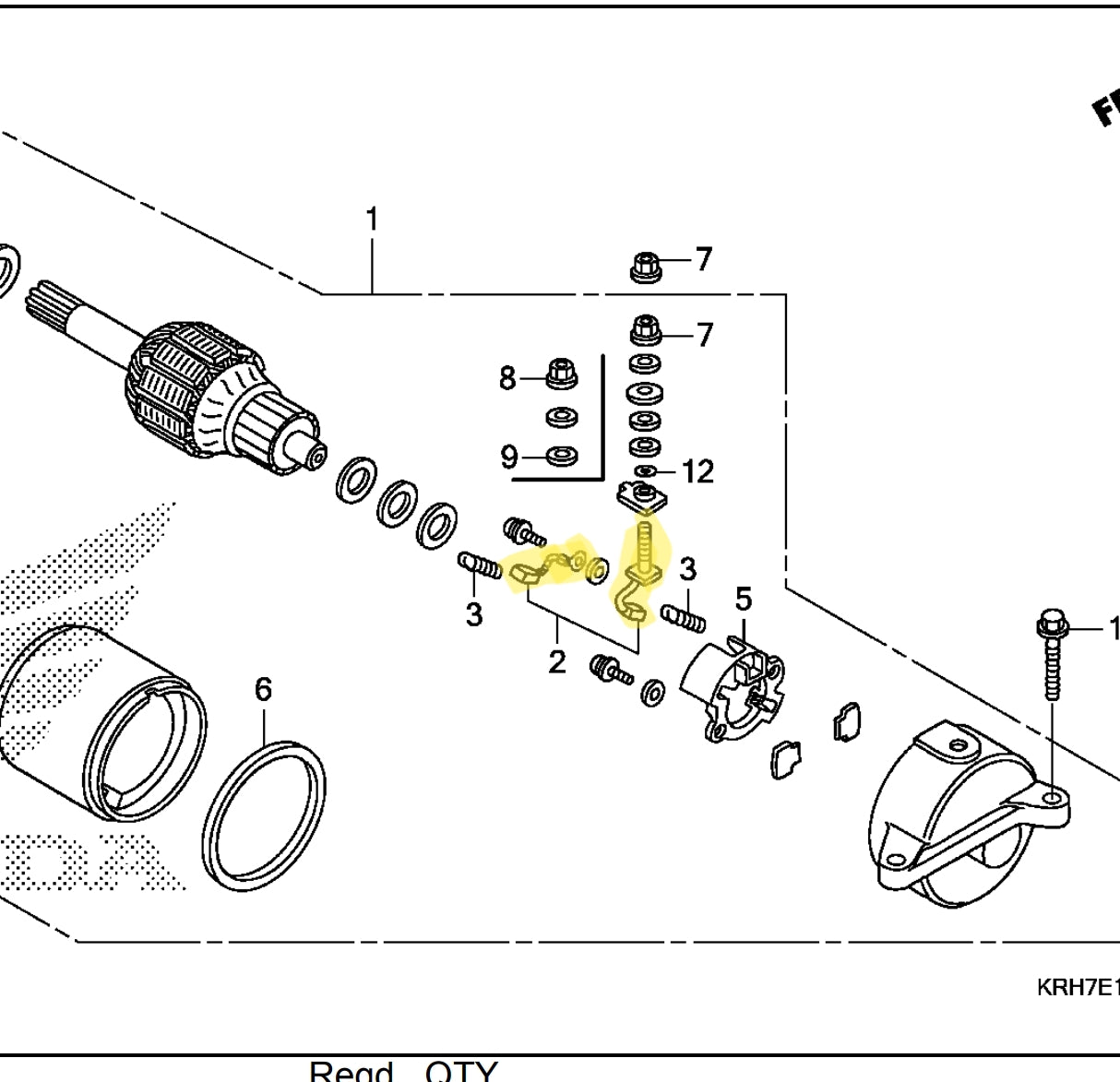 CARBONES MOTOR DE ARRANQUE JUEGO HONDA XR125L XR150L REFERENCIA 31201-KPT-A01 31201-KVC-901