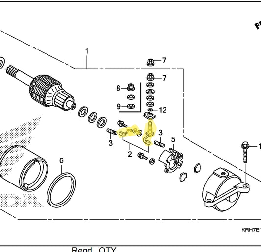 CARBONES MOTOR DE ARRANQUE JUEGO HONDA XR125L XR150L REFERENCIA 31201-KPT-A01 31201-KVC-901