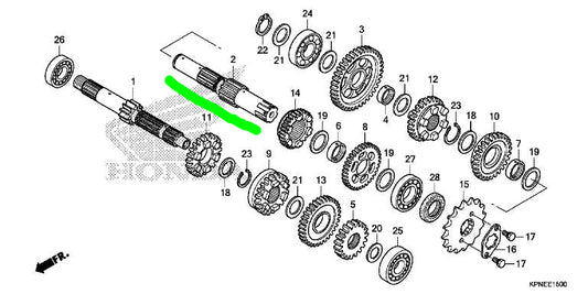 EJE MOTRIZ HONDA GLH125 - STORM 125 ORIGINAL REFERENCIA 23220-KVX-600